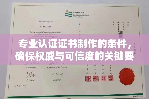 金溪专业认证证书制作的条件，确保权威与可信度的关键要素